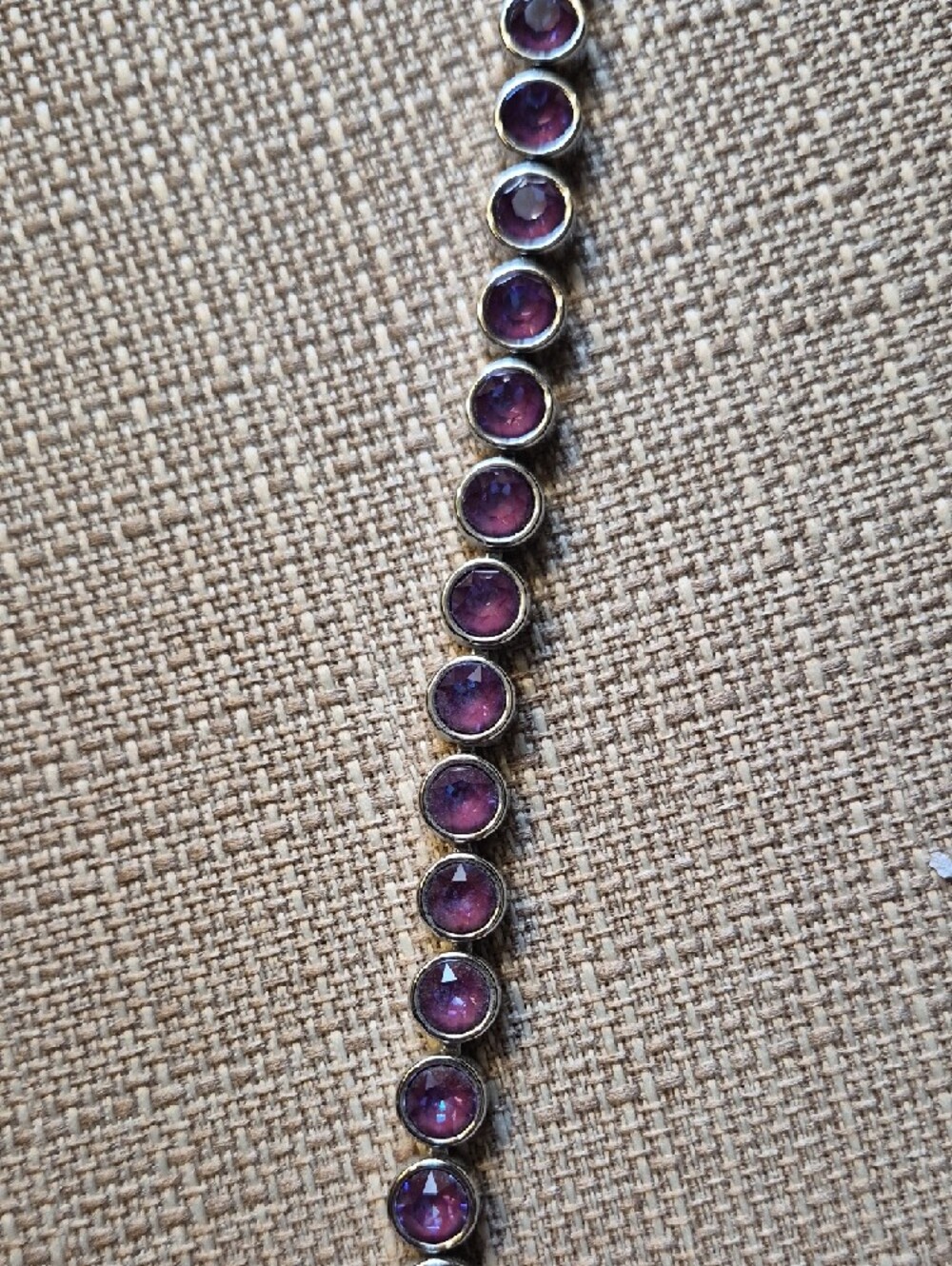Touchstone Crystal Purple Round Stone Tennis Bracelet - Picture 2 of 2